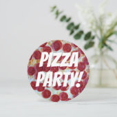 Pepperoni Foto Pizza Party Birthday Kaart (Staand voorkant)