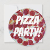 Pepperoni Foto Pizza Party Birthday Kaart (Voorkant)