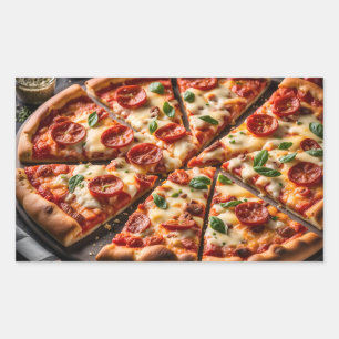 Pepperoni & Kaas Pizza Rechthoekige Sticker