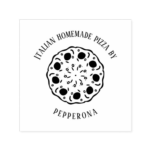 pepperoni pizza aangepaste tekst bedrijf  zelfinktende stempel (Design)