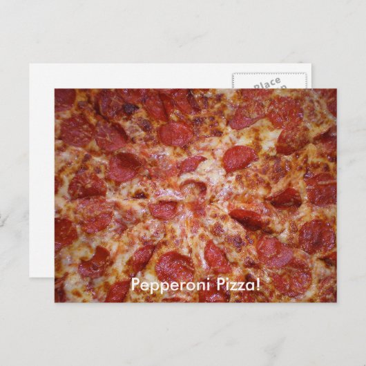 Pepperoni Pizza Briefkaart (Voorkant / Achterkant)