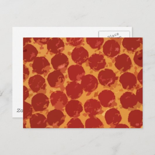 Pepperoni Pizza Briefkaart (Voorkant / Achterkant)