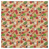 Pepperoni Pizza Cartoon Pattern Stof (Swatch)