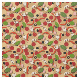 Pepperoni Pizza Cartoon Pattern Stof