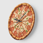 Pepperoni Pizza Clock - Worst hou de nummers Grote Klok (Hoek)