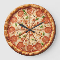 Pepperoni Pizza Clock - Worst hou de nummers