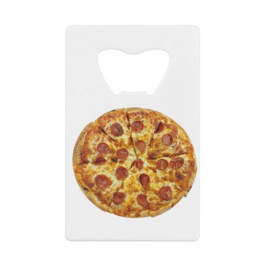 Pepperoni Pizza Creditkaart Flessenopener (Voorkant)