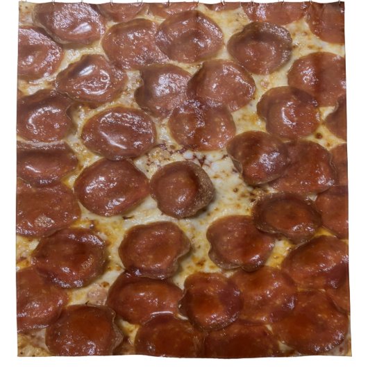 Pepperoni Pizza Douchegordijn (Voorkant)