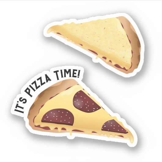 Pepperoni Pizza en Kaas Pizza Sticker (Voorkant)