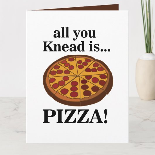 Pepperoni Pizza eten grappig Kaart (Voorkant)