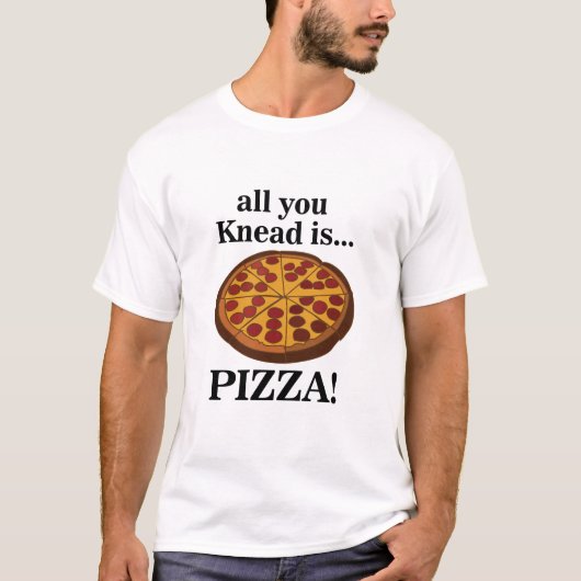 Pepperoni Pizza eten grappig T-shirt (Voorkant)
