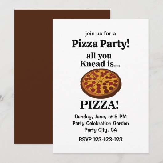 Pepperoni Pizza Feest Kaart (Voorkant / Achterkant)