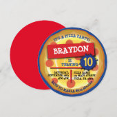 PEPPERONI PIZZA FEEST VIERING Verjaardagsfeest Kaart (Voorkant / Achterkant)