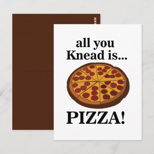 Pepperoni Pizza Feestje Grappig Briefkaart (Voorkant / Achterkant)