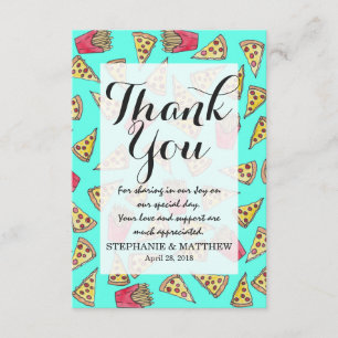 Pepperoni Pizza French Fries Foodie Waterverf Bedankkaart