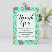 Pepperoni Pizza French Fries Foodie Waterverf Bedankkaart (Staand voorkant)