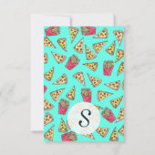 Pepperoni Pizza French Fries Foodie Waterverf Bedankkaart (Achterkant)