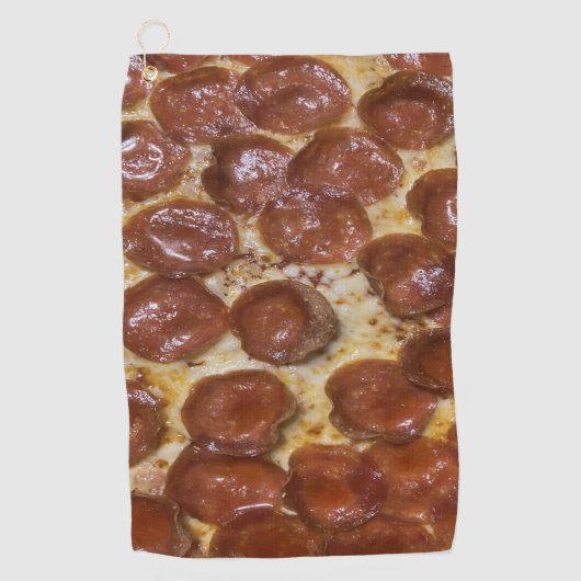 Pepperoni Pizza Golfhanddoek (Voorkant)
