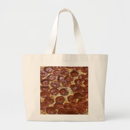 Pepperoni Pizza Grote Tote Bag (Voorkant)
