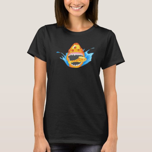 Pepperoni Pizza Haai Leuke Unieke Foodie Week T-shirt (Voorkant)