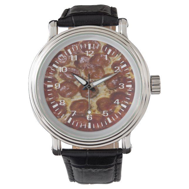 Pepperoni Pizza Horloge (Voorkant)