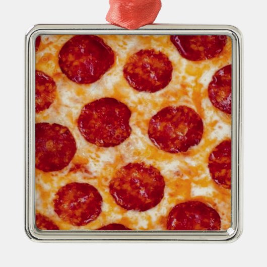 Pepperoni Pizza Hot en Yummy! Metalen Ornament (Voorkant)
