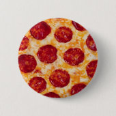 Pepperoni Pizza Hot en Yummy! Ronde Button 5,7 Cm (Voorkant)