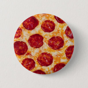 Pepperoni Pizza Hot en Yummy! Ronde Button 5,7 Cm