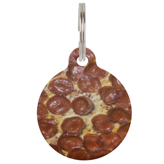 Pepperoni Pizza Huisdierpenning (Voorkant)