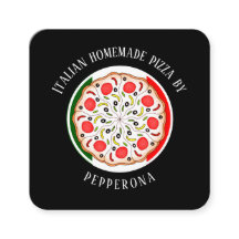 Pepperoni pizza Italiaanse vlag zwart professionee