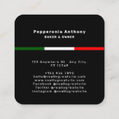 Pepperoni pizza Italiaanse vlag zwarte beroepsbeoe Vierkante Visitekaartje (Achterkant)