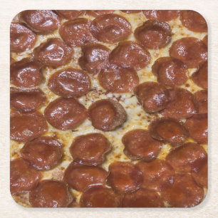 Pepperoni Pizza Kartonnen Onderzetters
