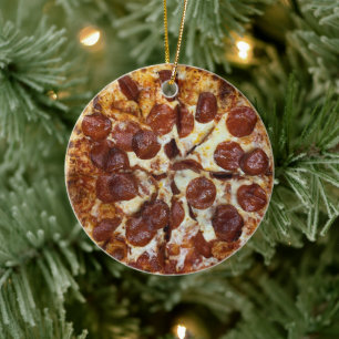 Pepperoni Pizza Keramisch Ornament
