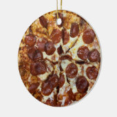 Pepperoni Pizza Keramisch Ornament (Links)