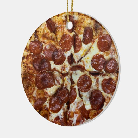 Pepperoni Pizza Keramisch Ornament (Links)
