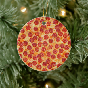 Pepperoni Pizza Keramisch Ornament