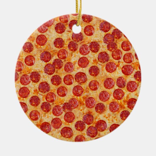 Pepperoni Pizza Keramisch Ornament (Voorkant)