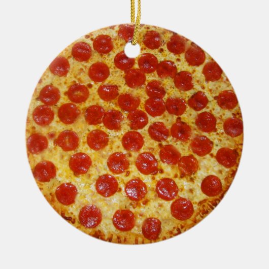 Pepperoni Pizza Keramisch Ornament (Voorkant)