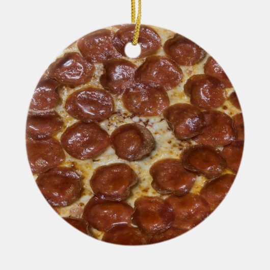 Pepperoni Pizza Keramisch Ornament (Voorkant)