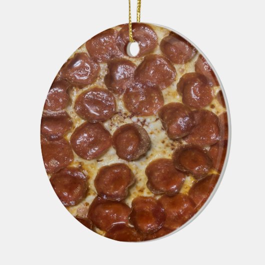 Pepperoni Pizza Keramisch Ornament (Links)