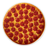 Pepperoni Pizza Keramische Knop (Voorkant)