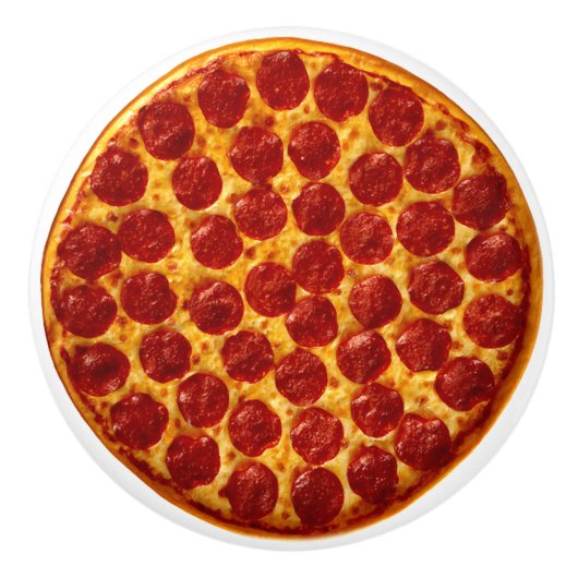 Pepperoni Pizza Keramische Knop (Voorkant)