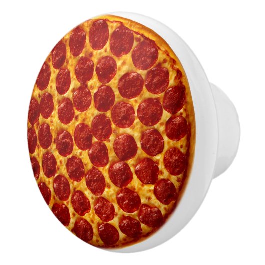 Pepperoni Pizza Keramische Knop (Rechts)