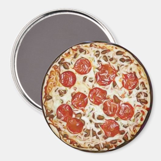 Pepperoni Pizza Koelkast Magneet (Voorkant / Achterkant)
