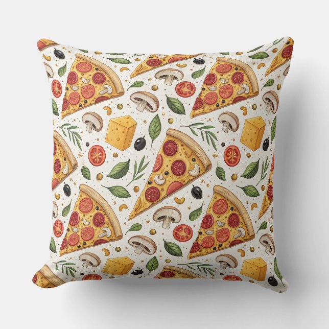 Pepperoni Pizza Liefhebber Patroon - Leuke Pizza F Kussen (Voorkant)