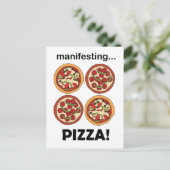 Pepperoni Pizza manifesteren Briefkaart (Staand voorkant)