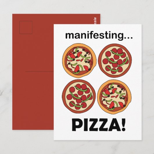 Pepperoni Pizza manifesteren Briefkaart (Voorkant / Achterkant)
