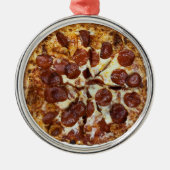 Pepperoni Pizza Metalen Ornament (Voorkant)