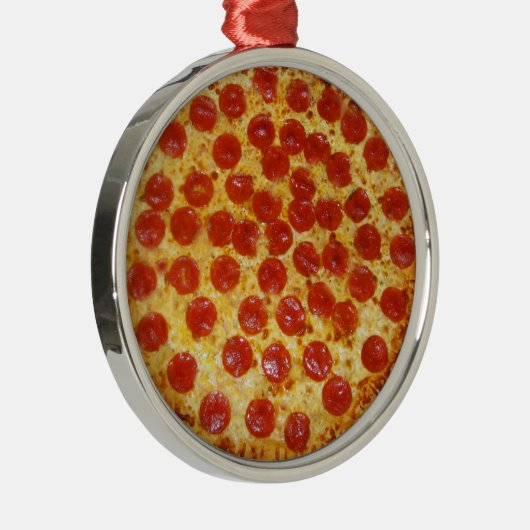 Pepperoni Pizza Metalen Ornament (Rechts)