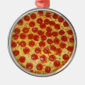 Pepperoni Pizza Metalen Ornament (Voorkant)